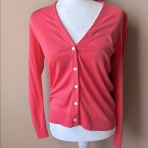 NWT Loft coral v-neck button up cardigan, size small petite